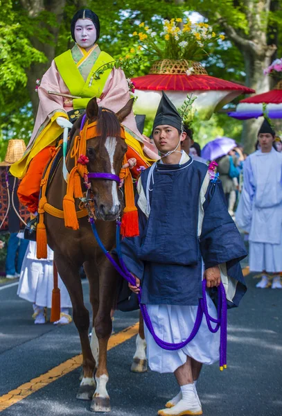 2018 日に京都で葵祭の京都 参加者 Mastsuri 京都で開催された つの主な年中行事の一つ — ストック写真