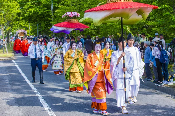 Кёто Мая Участники Аой Мацури Киото Япония Мая 2018 Года — стоковое фото