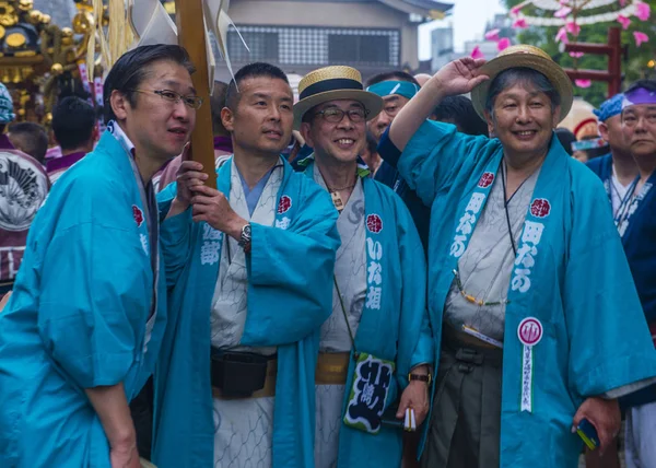 Tokio Mayo Participantes Kanda Matsuri Tokio Japón Mayo 2018 Kanda — Foto de Stock