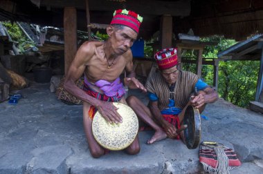 Banaue, Filipinler - Mayıs 02: Banaue 02 Mayıs 2018 Filipinler azınlıkta Ifugao insanlardan. Kuzey Filipinler dağların çoğunlukla canlı Ifugao azınlık