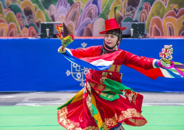 Seoul Mayıs Katılımcı Bir Kültür Performans Lotus Lantern Festivali Seul — Stok fotoğraf