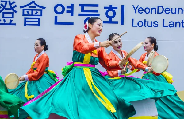 Seoul Mei Deelnemers Een Cultuur Prestaties Tijdens Lotus Lantern Festival — Stockfoto