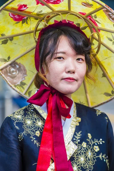 Seoul Mei Koreaanse Vrouw Draagt Hanbok Jurk Seoul Zuid Korea — Stockfoto