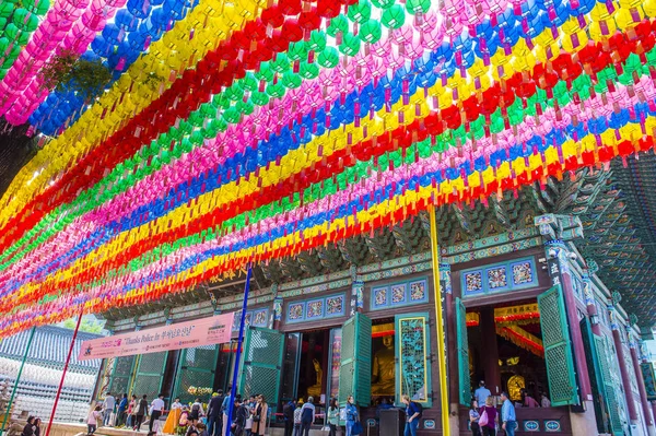 Seúl Mayo Colorida Decoración Linternas Templo Jogyesa Durante Festival Linternas —  Fotos de Stock