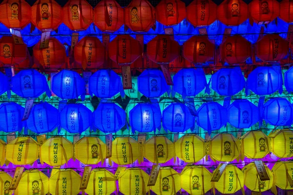 Seúl Mayo Colorida Decoración Linternas Templo Jogyesa Durante Festival Linternas — Foto de Stock