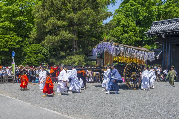 Kyoto Maio Participantes Aoi Matsuri Kyoto Japão Maio 2018 Aoi — Fotografia de Stock