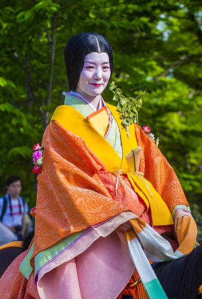 Kyoto Mayo Participante Aoi Matsuri Kyoto Japón Mayo 2018 Aoi —  Fotos de Stock