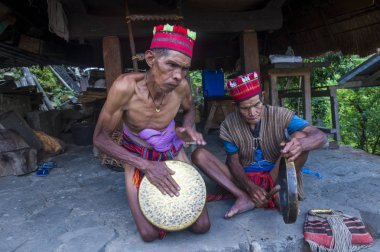 Banaue, Filipinler - Mayıs 02: Banaue 02 Mayıs 2018 Filipinler azınlıkta Ifugao insanlardan. Kuzey Filipinler dağların çoğunlukla canlı Ifugao azınlık