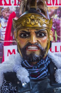 Boac, Filipinler - 30 Mart: Katılımcı Boac Marinduque adası Filipinler Moriones Festivali. Anualy kutsal hafta düzenlenen Moriones Festivali 