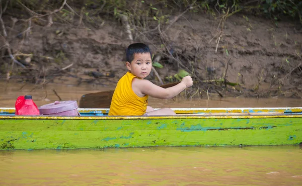 Luang Prabang Laos Ağustos Laos Balıkçı Luang Prabang Laos Mekong — Stok fotoğraf