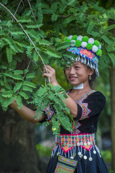 Bam Ouan Laos August Mädchen Aus Der Hmong Minderheit Bam — Stockfoto