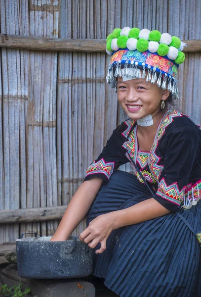 Bam Ouan Laos August Mädchen Aus Der Hmong Minderheit Bam — Stockfoto