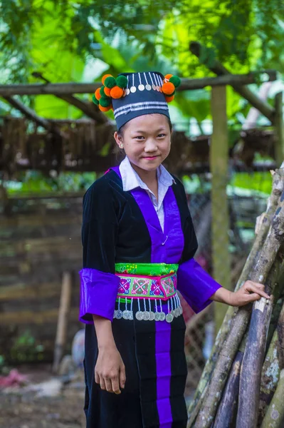 Bam Ouan Laos August Mädchen Aus Der Hmong Minderheit Bam — Stockfoto