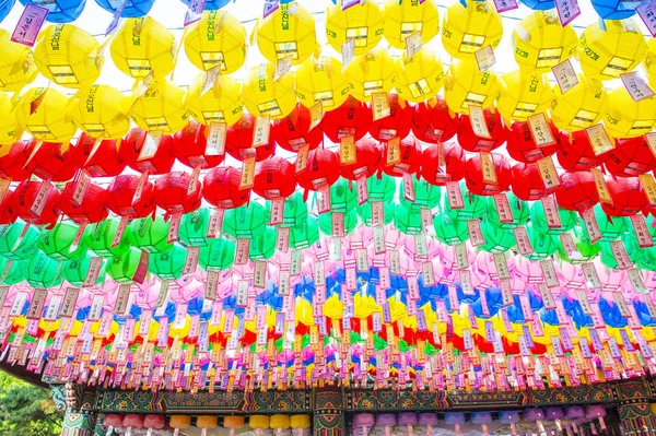 Seoul Maio Decoração Lanterna Colorida Templo Jogyesa Durante Festival Lanternas — Fotografia de Stock
