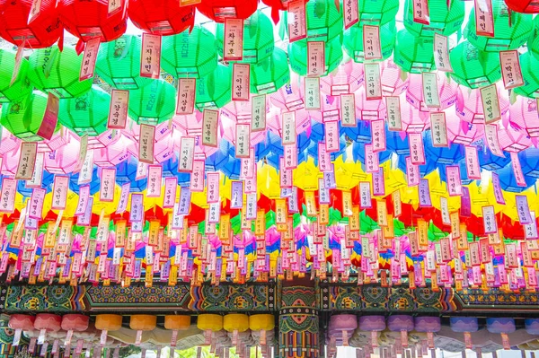 Seoul Maggio Decorazione Variopinta Delle Lanterne Tempio Jogyesa Durante Lotus — Foto Stock