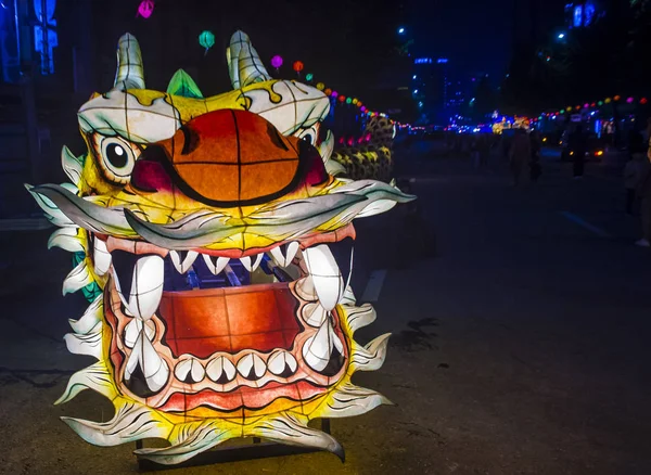 Seoul Mei Kleurrijke Lantaarn Decoratie Cheonggyecheon Stroom Tijdens Het Festival — Stockfoto