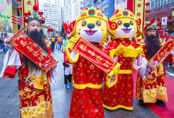 Hong Kong Março Participantes 14Th Tai Kok Tsui Temple Fair — Fotografia de Stock