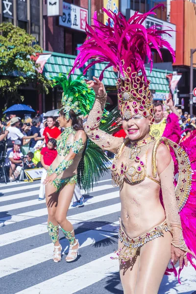 Tokyo Aug Participant Asakusa Samba Carnival Tokyo Japan August 2018 — Stock Photo, Image