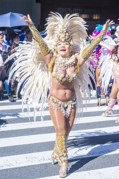 Tokyo Aug Teilnehmer Asakusa Samba Karneval Tokyo Japan August 2018 — Stockfoto