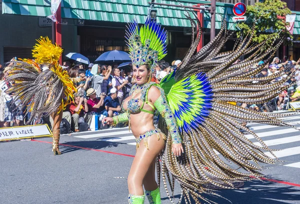 Tokyo Ağustos Katılımcılar Tokyo Japonya Üzerinde Ağustos 2018 Asakusa Samba — Stok fotoğraf