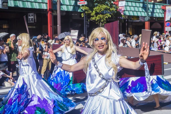 Tokyo Agosto Partecipanti Carnevale Asakusa Samba Tokyo Giappone Agosto 2018 — Foto Stock