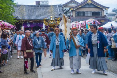 Tokyo - 19 Mayıs: Tokyo, Japonya üzerinde 19 Mayıs 2018 Kanda Matsuri katılımcılar. Kanda Matsuri Tokyo, Japonya'nın üç ana festivaller biridir