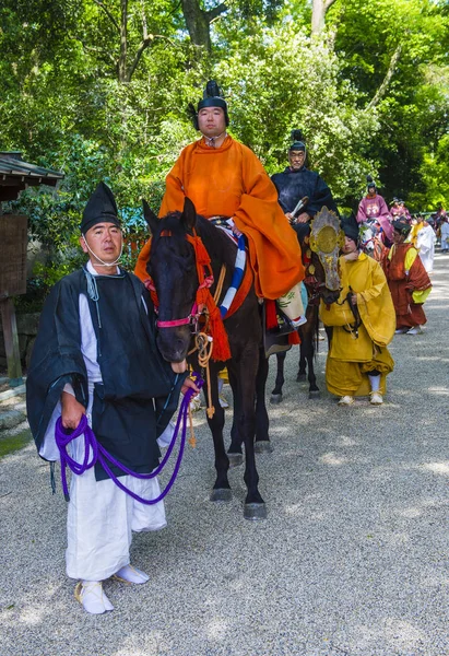 2018 日に京都で葵祭の京都 参加者 Mastsuri 京都で開催された つの主な年中行事の一つ — ストック写真