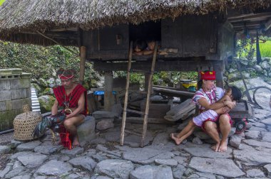 Banaue, Filipinler - Mayıs 02: Banaue 02 Mayıs 2018 Filipinler azınlıkta Ifugao insanlardan. Kuzey Filipinler dağların çoğunlukla canlı Ifugao azınlık