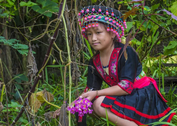 Bam Ouan Laos August Mädchen Aus Der Hmong Minderheit Bam — Stockfoto