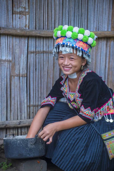 Bam Ouan Laos August Mädchen Aus Der Hmong Minderheit Bam — Stockfoto