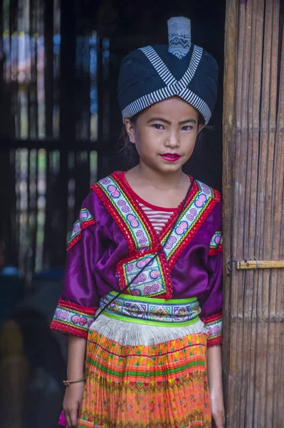 Bam Ouan Laos August Mädchen Aus Der Hmong Minderheit Bam — Stockfoto