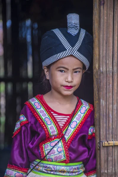 Bam Ouan Laos August Mädchen Aus Der Hmong Minderheit Bam — Stockfoto