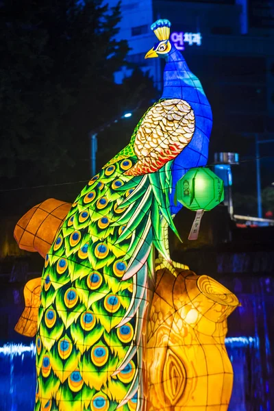 Сеул Мая Красочные Украшения Фонарей Чхонгэчхоне Время Фестиваля Lotus Lantern — стоковое фото