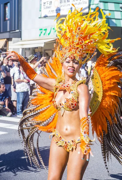 Tokyo Aug Teilnehmer Asakusa Samba Karneval Tokyo Japan August 2018 — Stockfoto