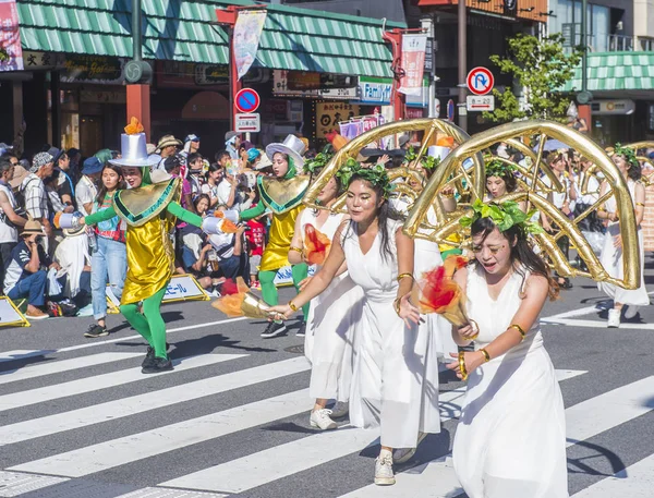 Tokyo Aug Deelnemers Het Asakusa Samba Carnaval Tokio Augustus 2018 — Stockfoto