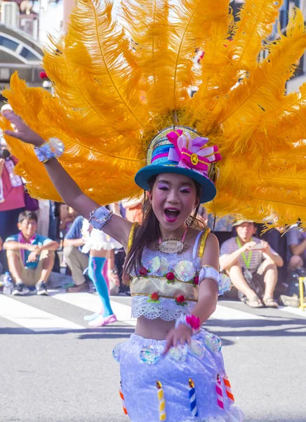 Tokyo Aug Participant Asakusa Samba Carnival Tokyo Japan August 2018 — Stock Photo, Image