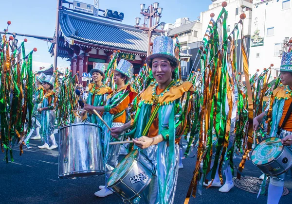 Tokyo Aug Teilnehmer Asakusa Samba Karneval Tokyo Japan August 2018 — Stockfoto