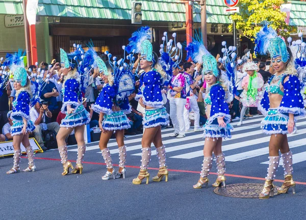 Tokio Ago Participantes Carnaval Samba Asakusa Tokio Japón Agosto 2018 — Foto de Stock