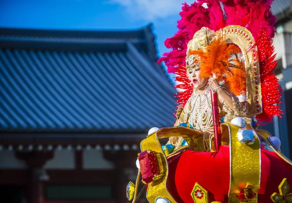 Tokyo Aug Deelnemer Het Asakusa Samba Carnaval Tokio Augustus 2018 — Stockfoto
