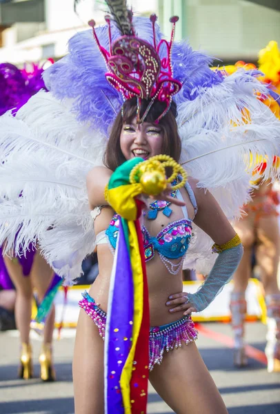 Tokio Sierpnia Uczestnikiem Karnawał Samby Asakusa Tokio 2018 Sierpnia Karnawał — Zdjęcie stockowe