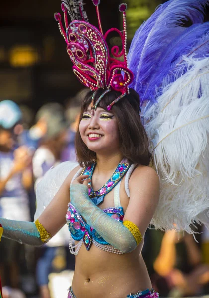 Tokio Ago Participante Carnaval Samba Asakusa Tokio Japón Agosto 2018 — Foto de Stock