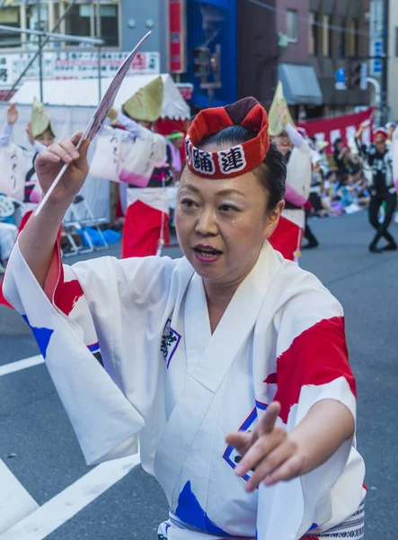 Tokyo Agosto Partecipante Festival Awa Odori Tokyo Giappone Agosto 2018 — Foto Stock