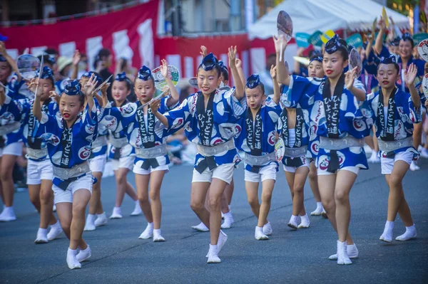 Tokio Ago Participantes Festival Awa Odori Tokio Japón Agosto 2018 —  Fotos de Stock