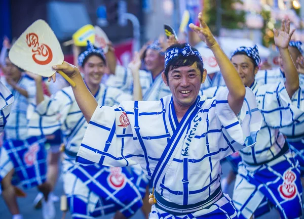 Tokyo Aug Teilnehmer Awa Odori Festival Tokyo Japan August 2018 — Stockfoto