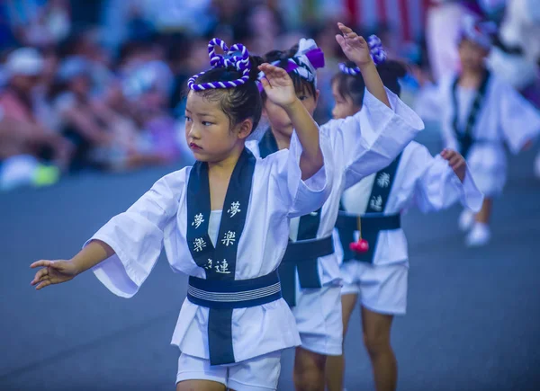 Tokio Ago Participantes Festival Awa Odori Tokio Japón Agosto 2018 —  Fotos de Stock