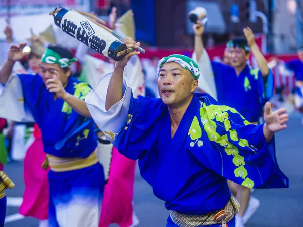 Tokyo Aug Deelnemers Aan Awa Odori Festival Tokio Japan Augustus — Stockfoto