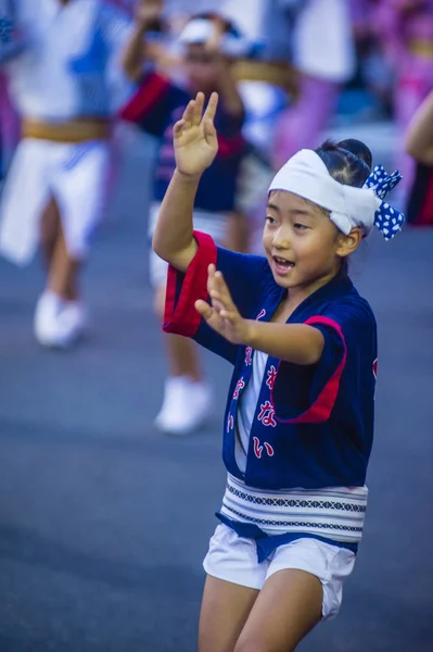 Tokio Ago Participante Festival Awa Odori Tokio Japón Agosto 2018 —  Fotos de Stock