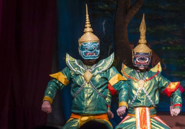 Luang Prabang, Laos - 10 Ağustos: Laos dansçılar Kraliyet Bale Tiyatrosu Luang Prabang Laos üzerinde 10 Ağustos 2018 gerçekleştirmek. 