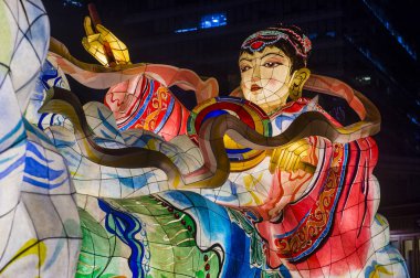 Seoul - 11 Mayıs: 11 Mayıs 2018 tarihinde Seoul Korea içinde Lotus fener Festival renkli fener dekorasyon Jogyesa Tapınağı'nda. Festival Buda'nın Doğum kutlamasıdır