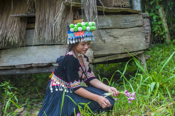 Bam Ouan Laos August Mädchen Aus Der Hmong Minderheit Bam — Stockfoto